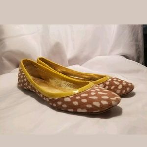 J. Crew Tan & White Leopard Calf Hair 7.5M
